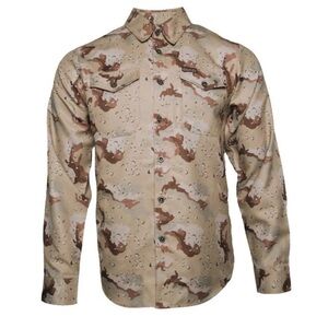 Dixxon Flannel Men Size 2X Black Rifle Coffee Cup Death Beige Camo Flannel Shirt